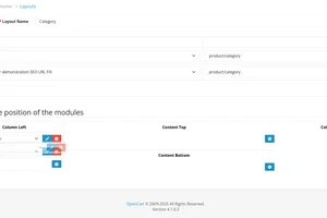 admin UX plus розширення для Opencart 4 - сортування модулів перетягуванням у налаштуваннях макета