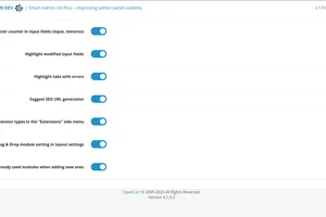 admin UX plus розширення для Opencart 4 - налаштування частина 2