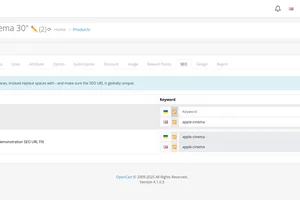 admin UX plus розширення для Opencart 4 - генерація SEO url